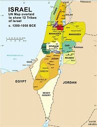 Image result for Map of Ancient Israel 12 Tribes Numbered