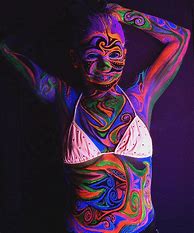 Image result for Girl in Black Light Paint