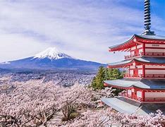Image result for Mount Fuji No Snow with Temple