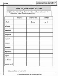 Image result for Prefix/Suffix Worksheets 3rd Grade
