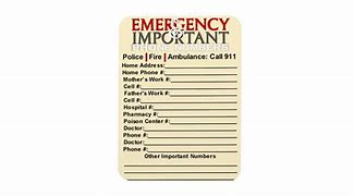 Image result for Emergency Phone Numbers Magnet Template