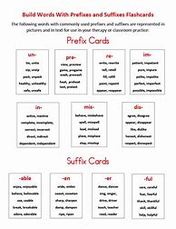 Image result for Prefix and Suffix Cards