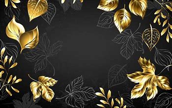 Image result for Gold and Black Leaves Wallpaper