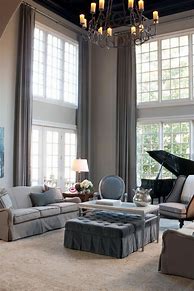 Image result for High Ceiling Curtains and Blinds for Windows
