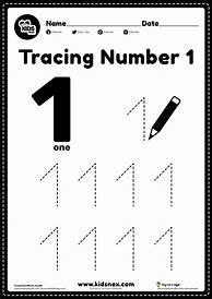 Image result for Tracing Number 1