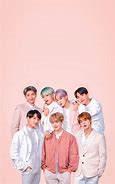 Image result for BTS Group Photo Pink Aesthetic