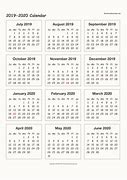 Image result for 2019 2020 Calendar Printable One Page