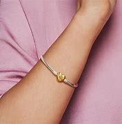 Image result for Pandora Bracelet Silver with Gold Clasp