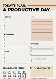 Image result for Aesthetic Daily Planner Template