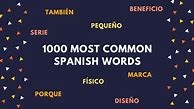 Image result for Common Spanish Words