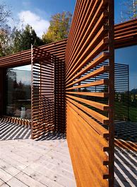 Image result for Wood Slat Wall Outside