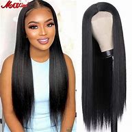 Image result for Long Human 40 Inch Wigs On Wig Stand