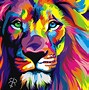 Image result for Colorful Lion Head Art