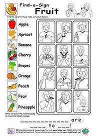 Image result for 1st Grade Sign Language Worksheets