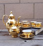 Image result for Antique Bavaria Gold Tea Set
