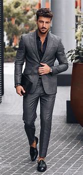 Image result for Grey Suit Fashion Men