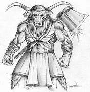 Image result for Mythical Creatures Drawings Minotaur