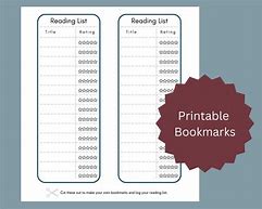 Image result for Reading Log Bookmark Printable