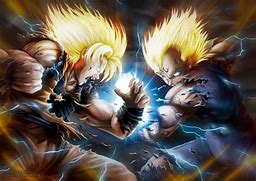 Image result for Dragon Ball Z Goku vs Vegeta Art