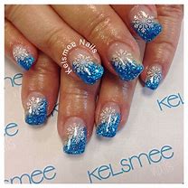 Image result for Blue and White Winter Nails