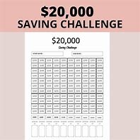 Image result for 20000 SavingsChallenge Chart