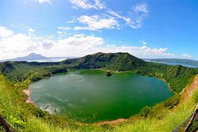 Image result for Volcano with Small Caldera Lake