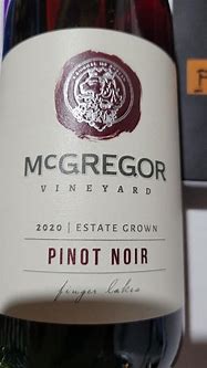 Image result for McGregor Pinot Noir McGregor