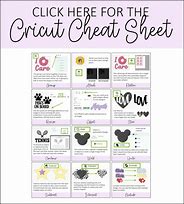 Image result for Cricut Cheat Sheets Free