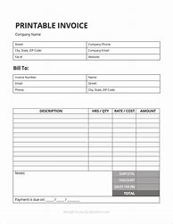 Image result for Printable Blank Invoice Template