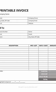 Image result for Blank Invoice Template