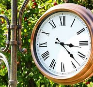 Image result for Outdoor Garden Clock On Stand