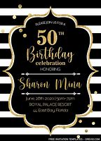 Image result for 50th Birthday Invitation Templates
