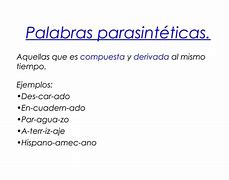 Image result for Palabras Parasinteticas