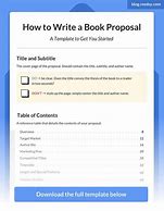 Image result for Book Proposal Template