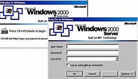 Image result for Windows 2000 Login Screen