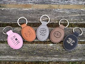 Image result for Leather Keychain Laser Etched