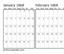 Image result for 1868 Calendar