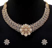 Image result for gold necklace set with diamond