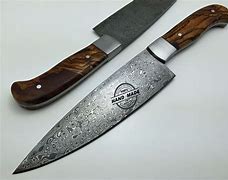 Image result for Damascus Steel Cooking Knives