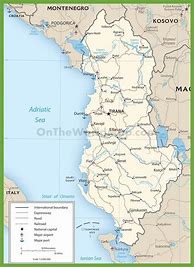Image result for Road Map of Albania