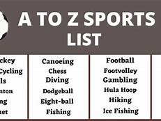 Image result for All Sports Names List