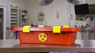 Image result for Red Biohazard Instrument Transport Containers