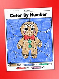 Image result for Color by Number Gingerbread Man