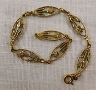 Image result for Italian 14Kt Gold Choker Tulip Clasp and Bracelet Set Vintage
