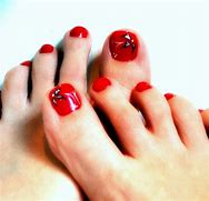 Image result for Black and Red Toe Nail Art