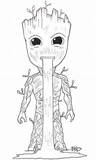 Image result for Baby Groot Outline Drawing Hard