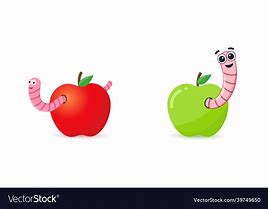 Image result for Apple with Worm Holes Cartoon
