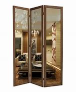Image result for wooden room dividers with mirrors