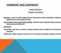 Image result for Compare and Contrast Definition