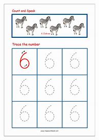 Image result for Tracing Number 6